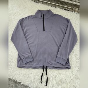 THREADS 4 THOUGHT Nyla Feather Fleece Half Zip Pullover. Grey. Size Small.